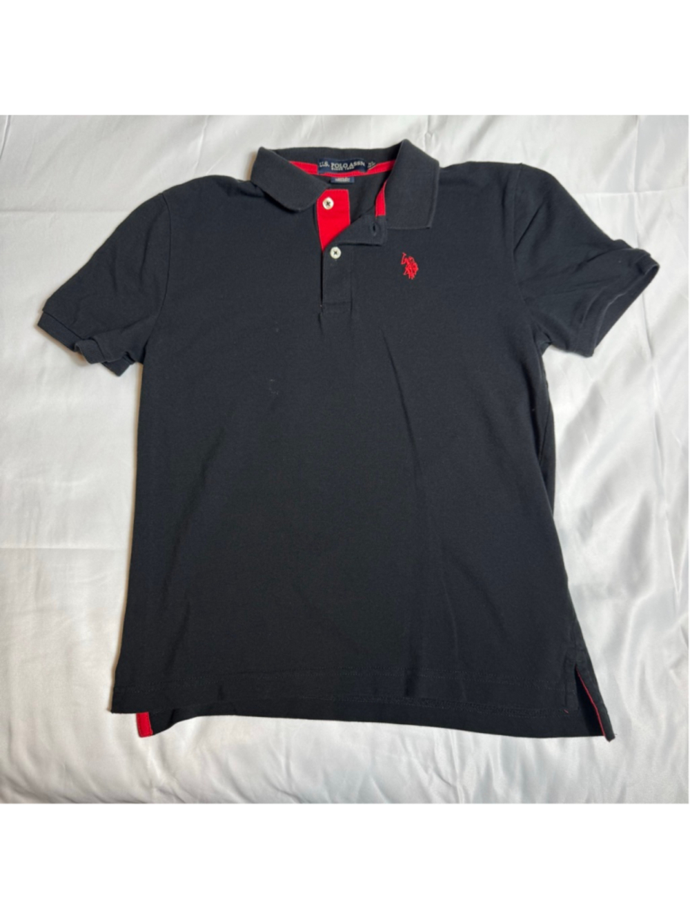 Boy’s U.S. Polo Assn. Black Red Polo Shirt XL 14/16